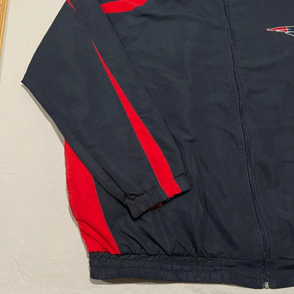 NFL Team Apparel Mens Navy New England Patriots Windbreaker Jacket Full Zip 4XL
